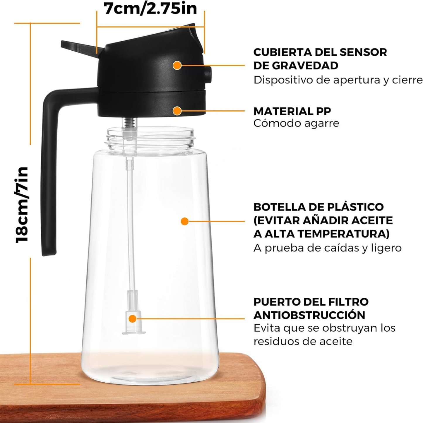 Dispensador de Aceite 2-1 con Spray